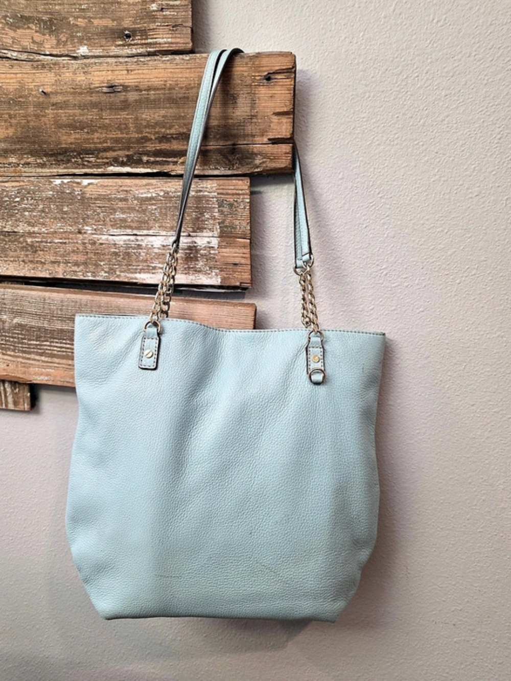 Michael Kors Harper Large East West Leather Tote Blue